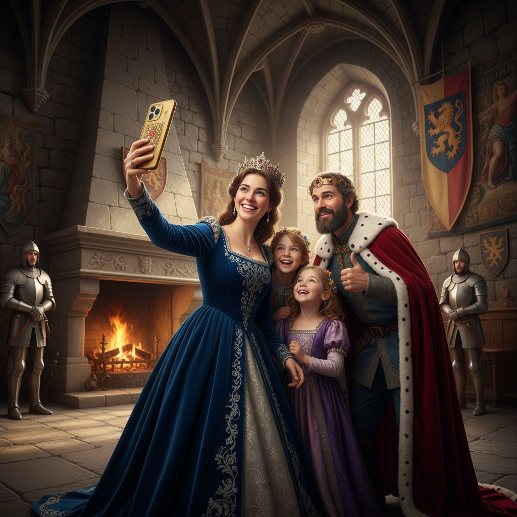 Rayal family take selfie